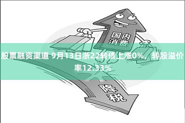 股票融资渠道 9月13日浙22转债上涨0%，转股溢价率12.33%