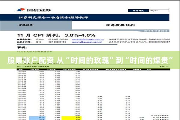 股票账户配资 从“时间的玫瑰”到“时间的煤贵”